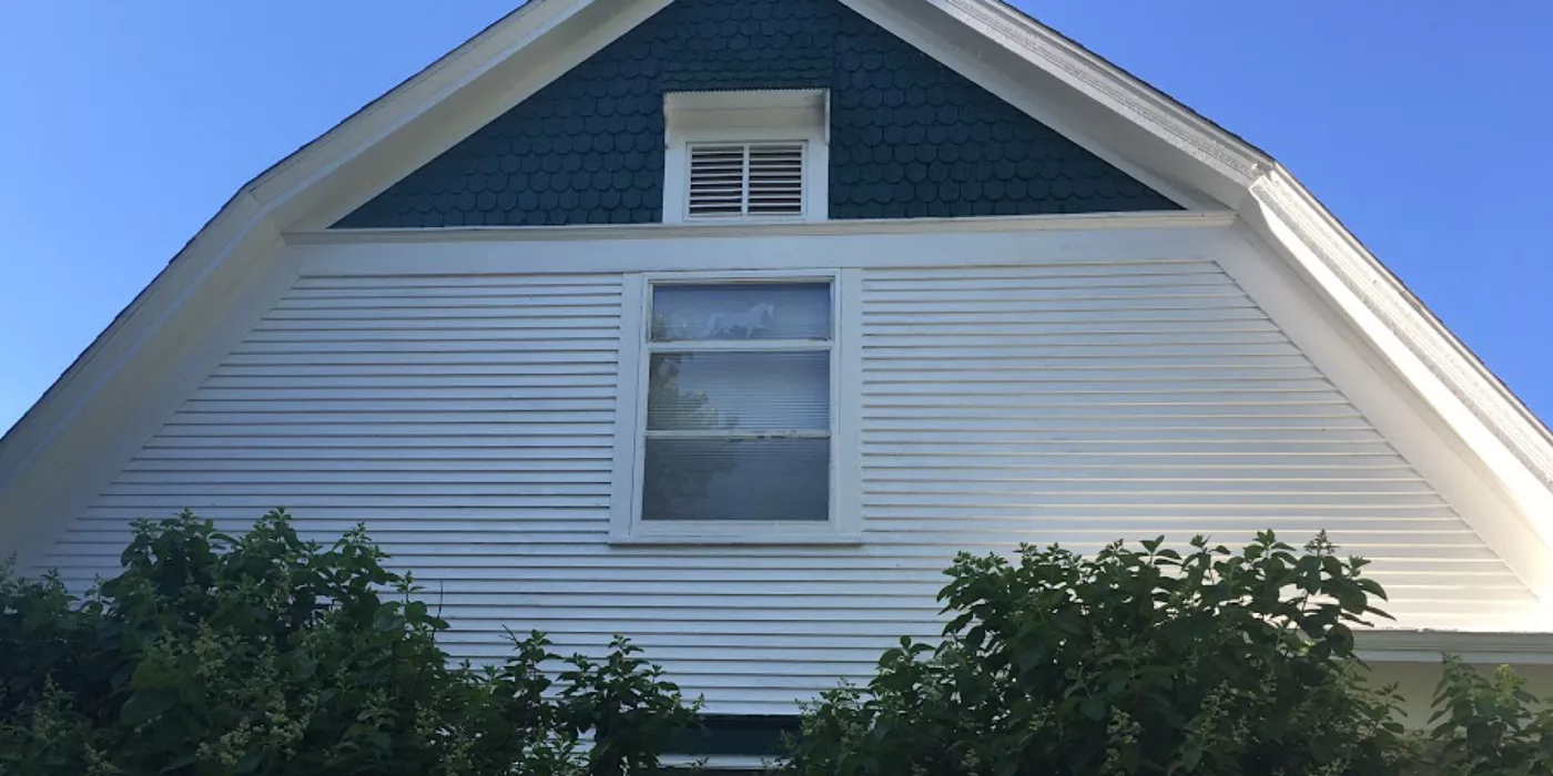 Residential siding after exterior painting